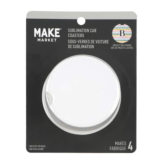 12 Packs: 4 ct. (48 total) Ceramic Sublimation Car Coasters by Make Market®